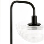 Lámapara de pie metal negro vidrio transparente E27 - LLLP0073