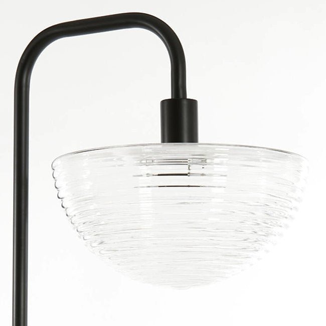 Lámapara de pie metal negro vidrio transparente E27 - LLLP0073
