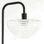 Lámapara de pie metal negro vidrio transparente E27 - LLLP0073