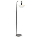 Lámapara de pie metal negro vidrio transparente E27 - LLLP0073