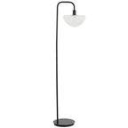Lámapara de pie metal negro vidrio transparente E27 - LLLP0073