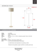 Lámpara de pie metal arena Ø20x1,33 cm E27 - LLLP0081