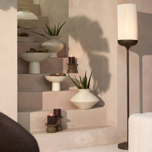 Cargar imagen en el visor de la galería, Lámpara de pie metal estampado madera marrón oscuro cuerda crema Ø23x159 cm E27 - LLLP0088
