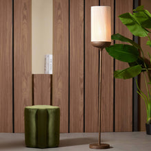 Cargar imagen en el visor de la galería, Lámpara de pie metal estampado madera marrón oscuro cuerda crema Ø23x159 cm E27 - LLLP0088
