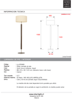 Lámpara de pie metal vison oscuro brillante niíque Ø30x132 cm E27 - LLLP0089