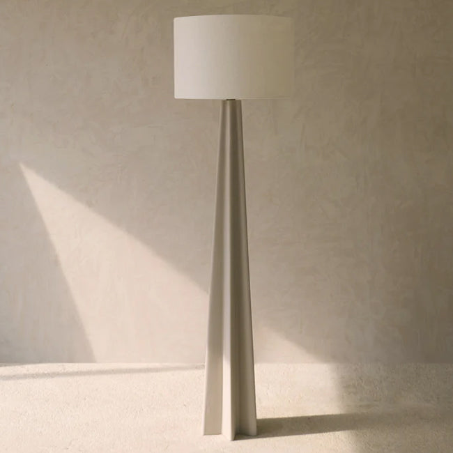 Lámpara de pie metal beige mate Ø20x124 cm E27 - LLLP0091