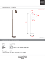Lámpara de pie marrón Ø23x147cm E27  - LLLP0092