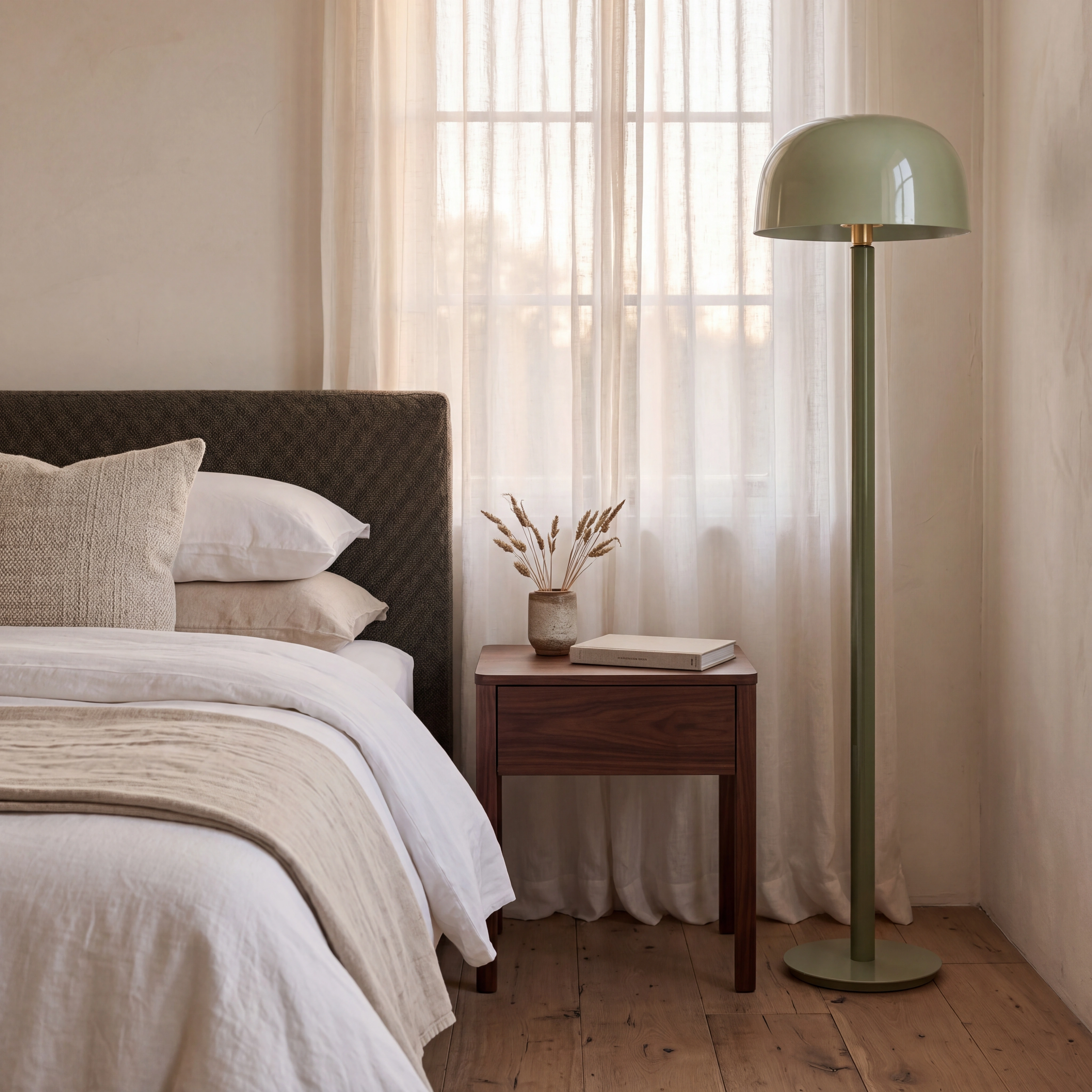 Lámpara de pie metal Ø40x155 cm verde oliva verde claro E27 - LLLP0093