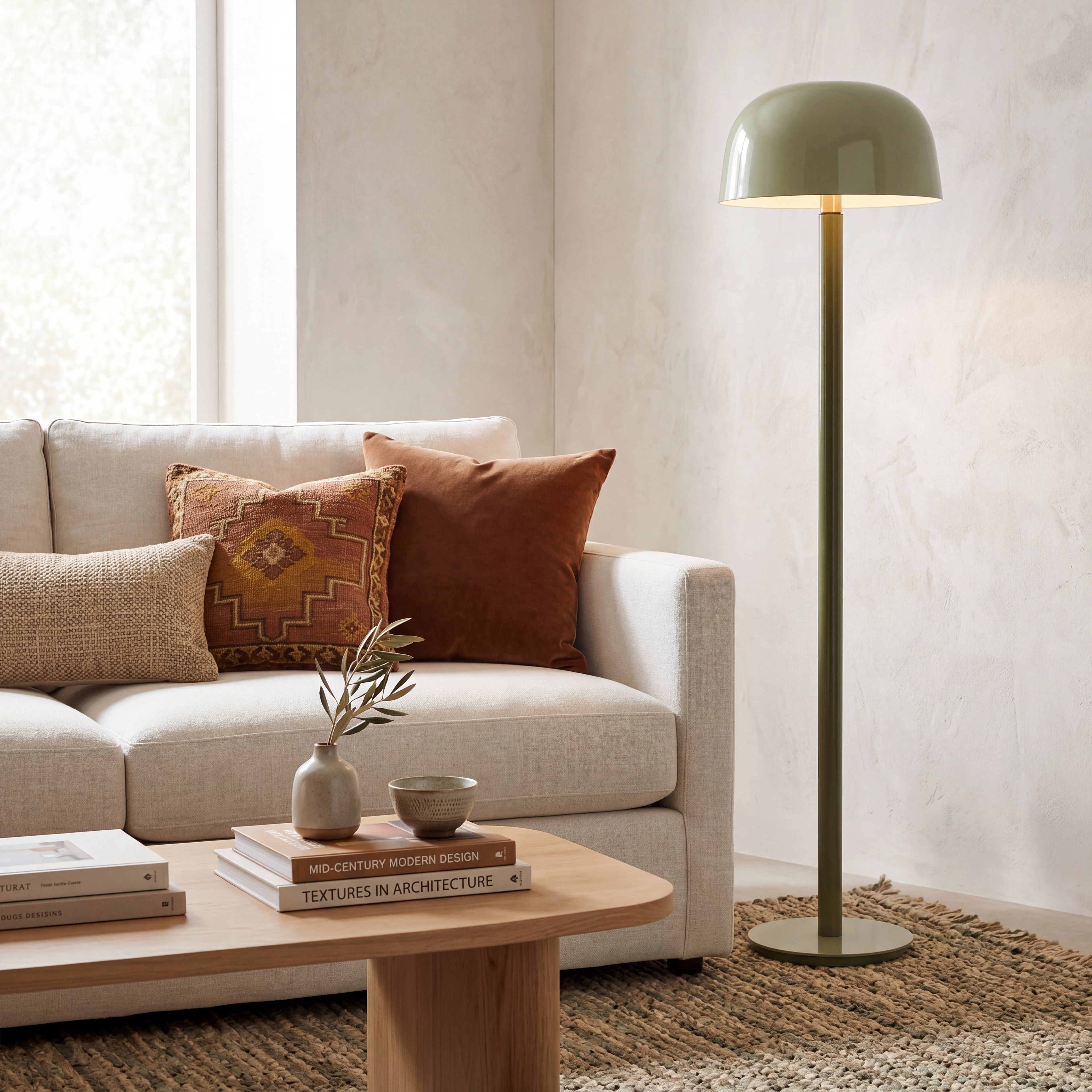 Lámpara de pie metal Ø40x155 cm verde oliva verde claro E27 - LLLP0093