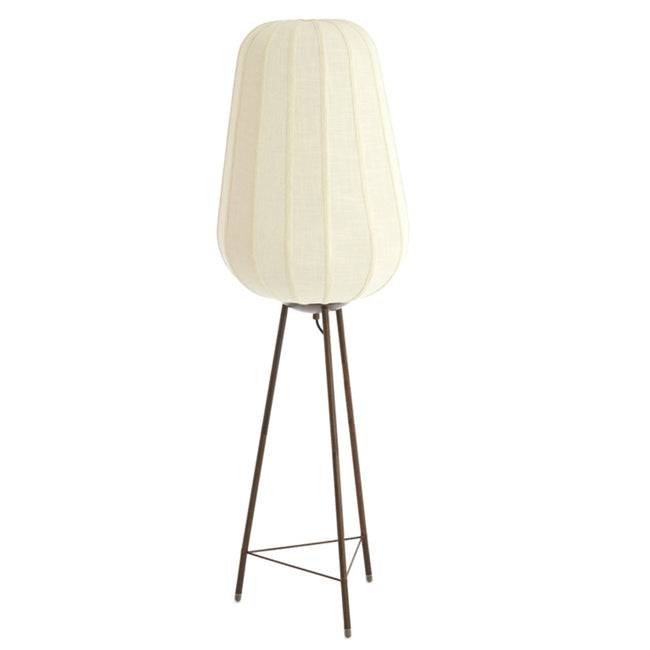 Lámpara de pie meta marrón oscuro pantalla blanco Ø42x133 cm E27- LLLP0094