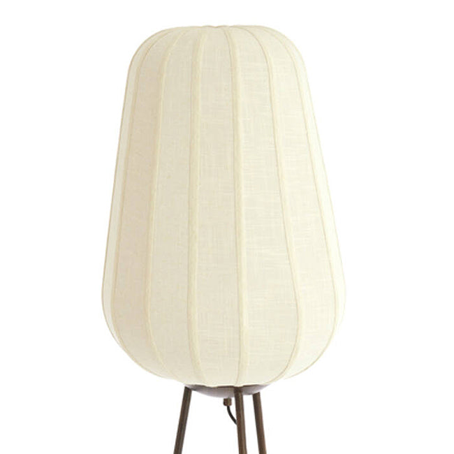 Lámpara de pie meta marrón oscuro pantalla blanco Ø42x133 cm E27- LLLP0094