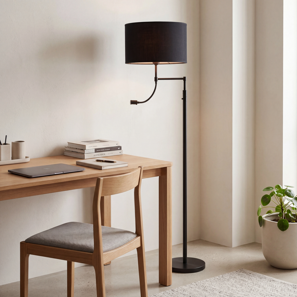 Lámpara de pie negro Ø25x138 cm E27 3W LED - LLLP0097