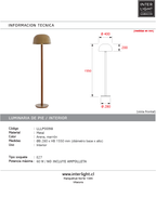 Lámpara de pie Ø40x155 cm  arena+marrón - LLLP0098