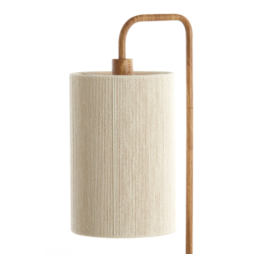 Lámpara de pie estampado madera natural cuerda crema 33,5x28x155 cm E27 - LLLP0103