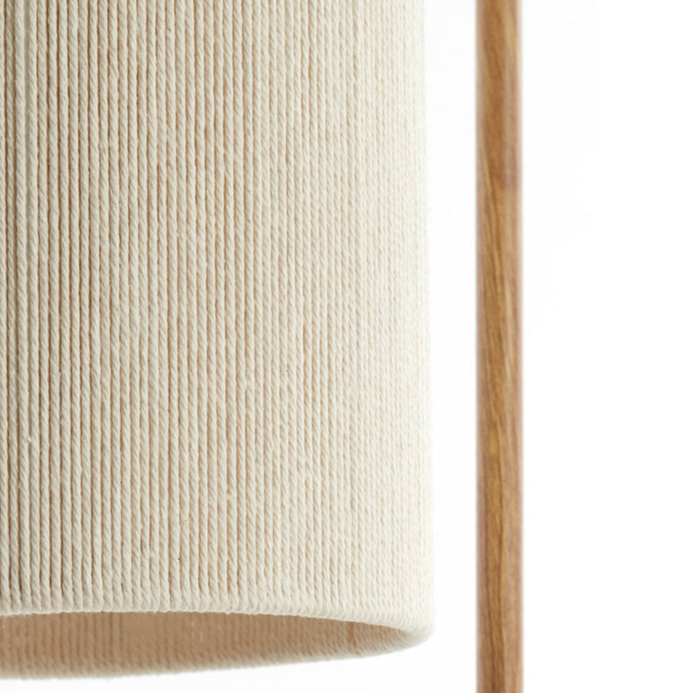 Lámpara de pie estampado madera natural cuerda crema 33,5x28x155 cm E27 - LLLP0103