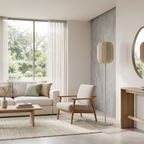 Lámpara de pie lino natural arena Ø35x165 cm E27 - LLLP0104