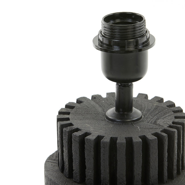Lampara de mesa Ø15x30 cm madera negro mate E27 - LLLS0323