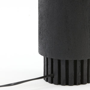 Lámpara sobremesa madera negro pantalla tela Ø15x60m E27 - LLLS0262