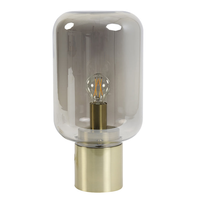 Lámpara sobremesa metal bronce vidrio humo Ø22x43,5 cm E27 - LLLS0272