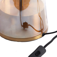 Cargar imagen en el visor de la galería, Lámpara sobremesa metal vidrio ámbar bronce Ø20x37,5 cm E27 - LLLS0280
