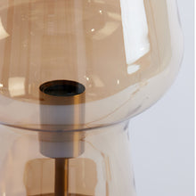 Cargar imagen en el visor de la galería, Lámpara sobremesa metal vidrio ámbar bronce Ø20x37,5 cm E27 - LLLS0280
