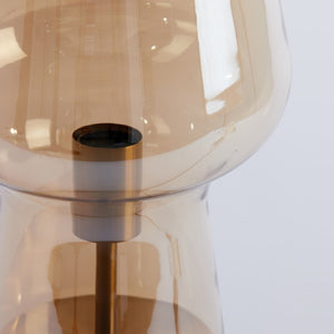 Lámpara sobremesa metal vidrio ámbar bronce Ø17x45,5 cm E27 - LLLS0295