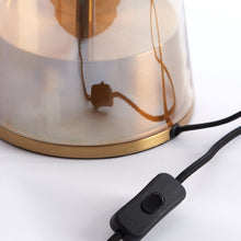 Cargar imagen en el visor de la galería, Lámpara sobremesa metal vidrio ámbar bronce Ø17x45,5 cm E27 - LLLS0295
