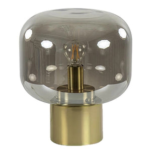 Lámpara sobremesa metal bronce vidrio humo Ø29.5x35,5 cm E27 -LLLS0296