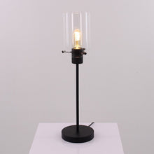 Cargar imagen en el visor de la galería, Lámpara sobremesa metal negro vidrio transparente Ø15x56,5 cm E27 - LLLS0300
