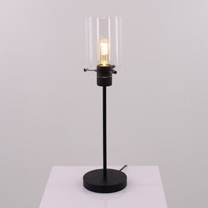 Lámpara sobremesa metal negro vidrio transparente Ø15x56,5 cm E27 - LLLS0300