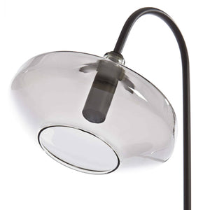 Lámpara sobremesa metal negro vidrio humo Ø22x50 cm E14 - LLLS0302