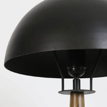 Cargar imagen en el visor de la galería, Lámpara sobremesa pantalla metal negro base madera Ø40x72 cm E27 - LLLS0310
