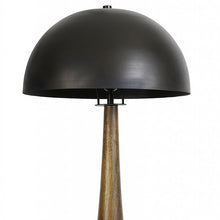 Cargar imagen en el visor de la galería, Lámpara sobremesa pantalla metal negro base madera Ø40x72 cm E27 - LLLS0310
