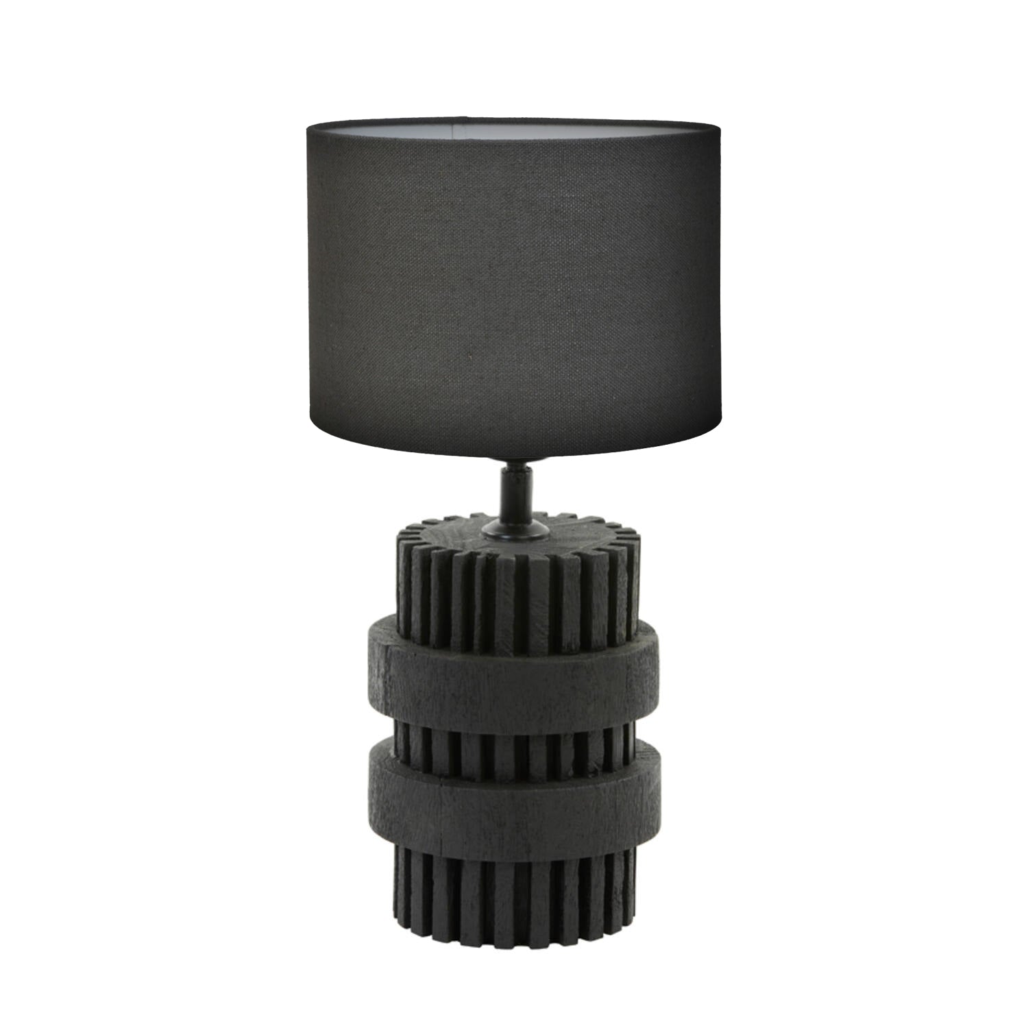 Lampara de mesa Ø15x30 cm madera negro mate E27 - LLLS0323