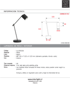 Lámpara de mesa metal negro Ø14X32 cm G9 - LLLS0326