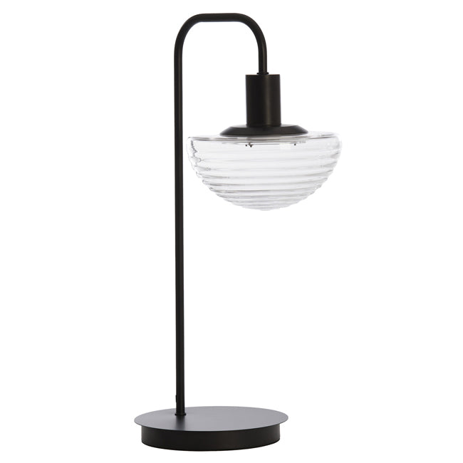 Lámpara sobremsa metal negro vidrio transparente 30x20x61 cm E27 - LLLS0329