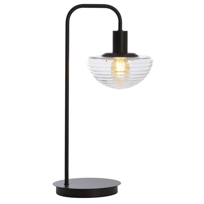 Lámpara sobremsa metal negro vidrio transparente 30x20x61 cm E27 - LLLS0329