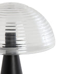 Lámpara sobremesa metal negro vidrio transparente Ø30x43 E27 - LLLS0334
