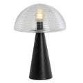 Lámpara sobremesa metal negro vidrio transparente Ø30x43 E27 - LLLS0334