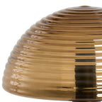 Lámpara sobremesa metal imitación madera vidrio café Ø30x43 E27 - LLLS0345