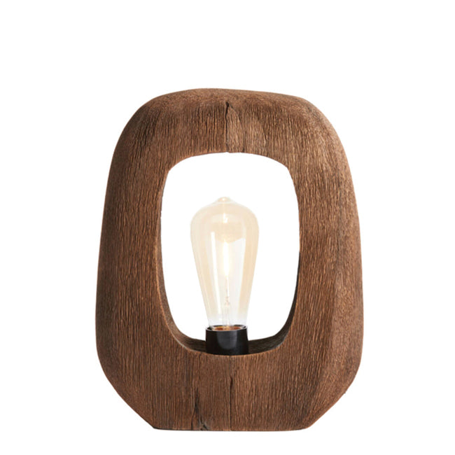 Lámpara de mesa madera marrón chocolate 24x8x30 cm  E27 - LLLS0353