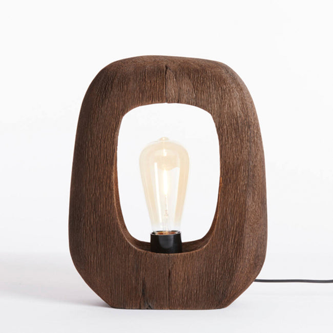 Lámpara de mesa madera marrón chocolate 24x8x30 cm  E27 - LLLS0353