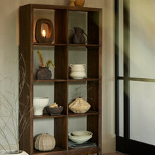 Cargar imagen en el visor de la galería, Lámpara de mesa madera marrón chocolate 33x10x40 cm E27 - LLLS0354
