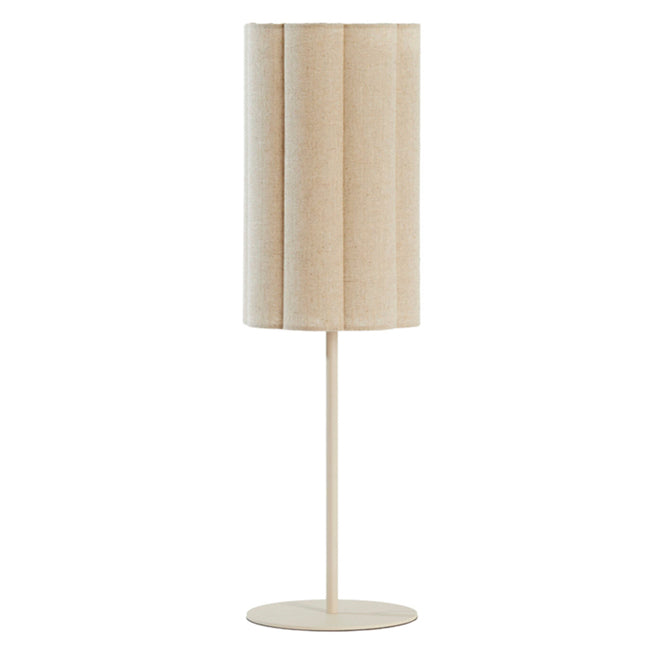 Lámpara de mesa metal crema textil natural Ø20x70 cm - LLLS0355