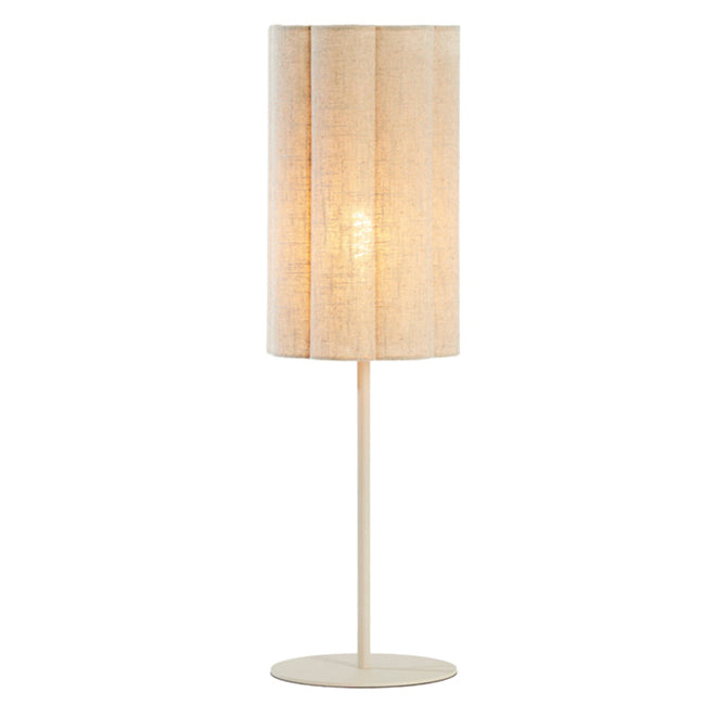 Lámpara de mesa metal crema textil natural Ø20x70 cm - LLLS0355