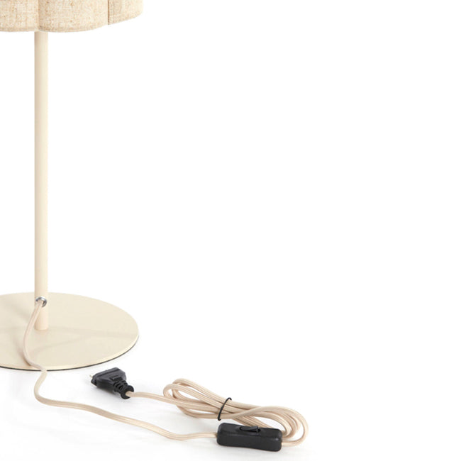 Lámpara de mesa metal crema textil natural Ø20x70 cm - LLLS0355
