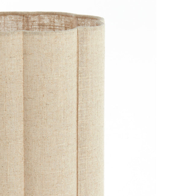 Lámpara de mesa metal crema textil natural Ø20x70 cm - LLLS0355