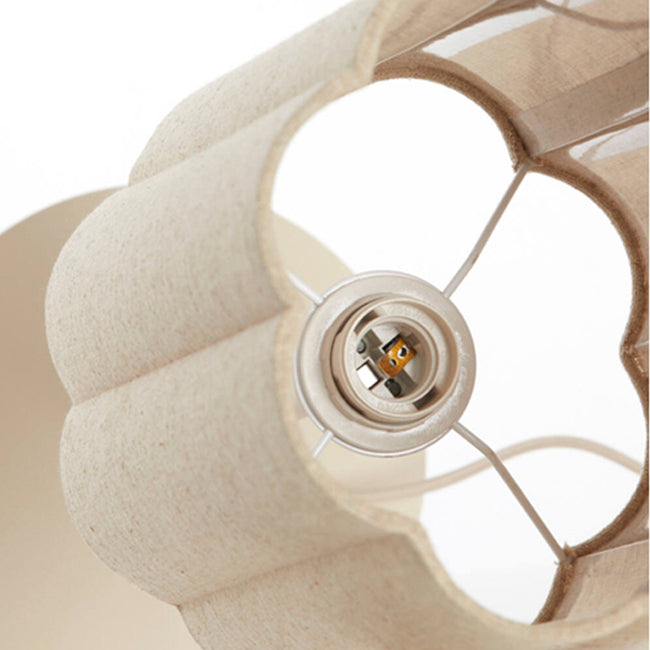 Lámpara de mesa metal crema textil natural Ø20x70 cm - LLLS0355