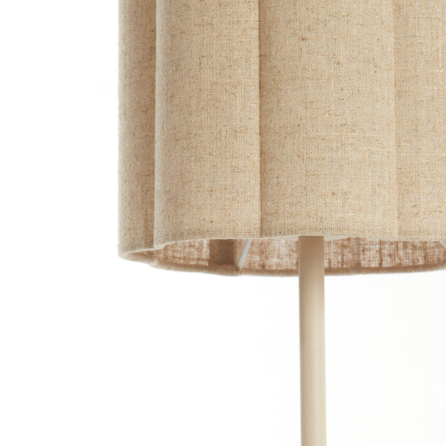 Lámpara de mesa metal crema textil natural Ø20x70 cm - LLLS0355