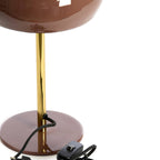 Lámpara de mesa vidrio marrón oscuro metal oro brillante Ø22x34 cm E27 - LLLS0356